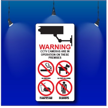 E3581 AWARNING CCTV CAMERAS ARE IN OPERATION ON THESE PREMISES PP SIGN ...