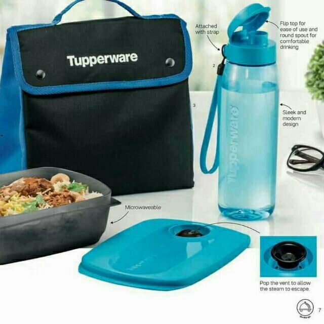 NEW Tupperware Lunch Set 750ml Bottle Lunch Box Snack Containers