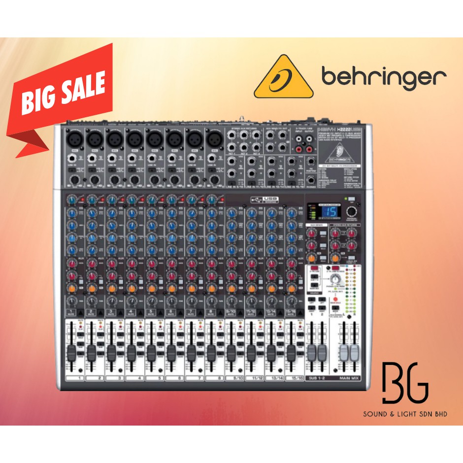 Behringer X2222USB Premium 22Input 2/2Bus Mixer with XENYX Mic