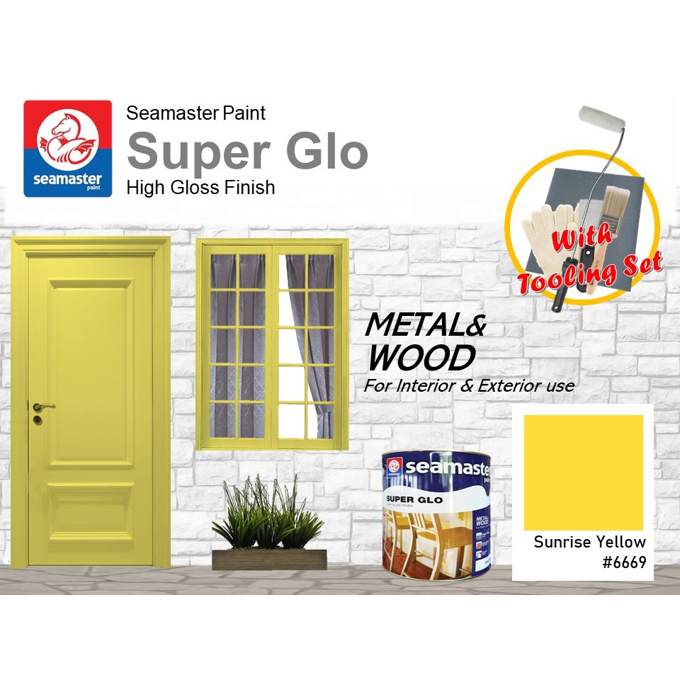 1L Seamaster Super Glo HGF Paint For Metal & Wood - Sunrise Yellow ...