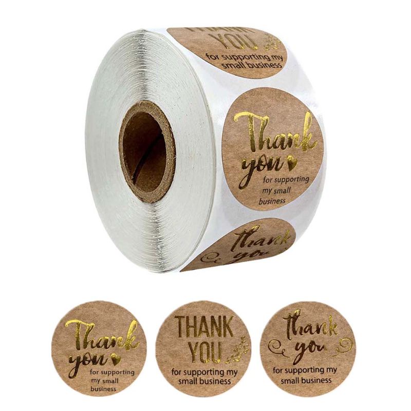Winu 500pcs roll Thank You for Supporting My Small Business Kraft ...