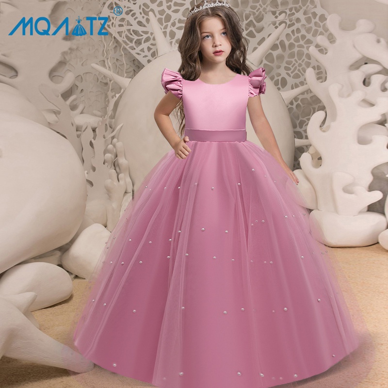 MQATZ Pageant Backless Kids Long Bridesmaid Dress For Girls Children Costume Prom Princess Dresses Vestido Flower Girl Big Bow Party Gown 4 14 Years LP 278 Shopee Malaysia