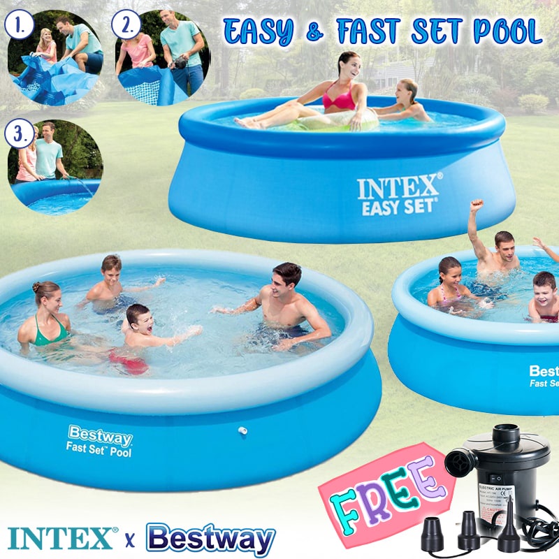 INTEX / BESTWAY EASY SET Pool Large Size Inflatable Swimming Pool ...