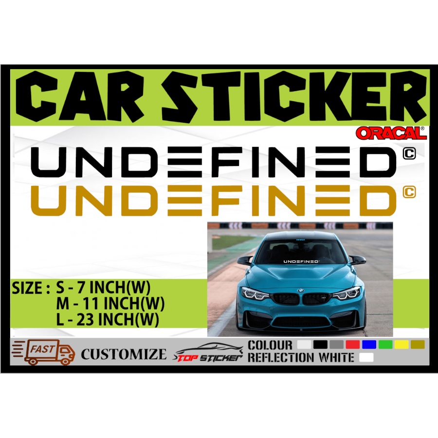 UNDΞFINΞD UNDEFINED CAR STICKER AKSESORI KERETA STICKERS | Shopee Malaysia