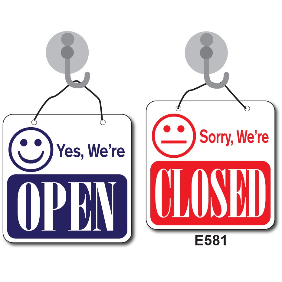 WELCOME WE ARE OPEN, SORRY WE ARE CLOSED PP HANGING SIGN BOARD WITH ...