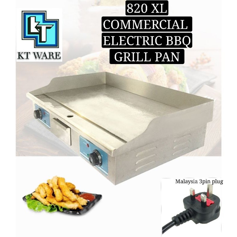 KT WARE 820 Commercial Stainless Steel Electric Griddle Desktop BBQ