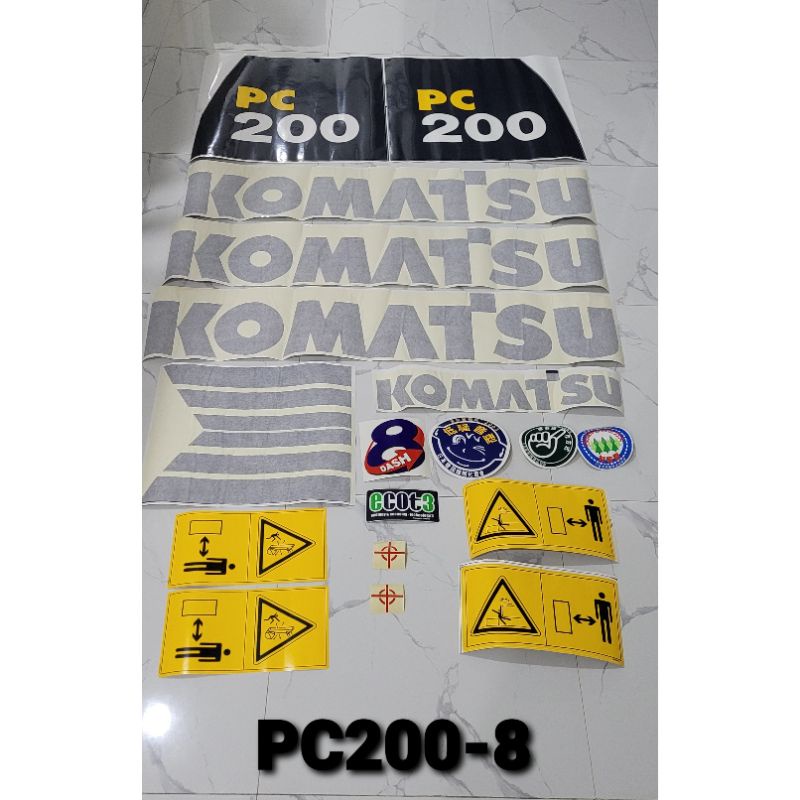 Komatsu PC200-8 Heavy Equipment Sticker Komatsu Excavator Sticker