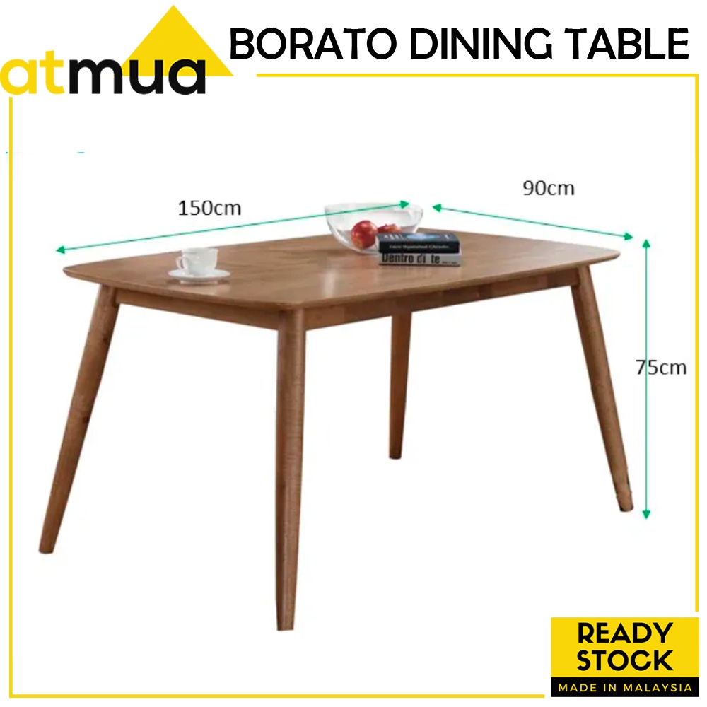 Atmua Furniture Braw Dining Table (Scandinavian Style) [Full Solid ...