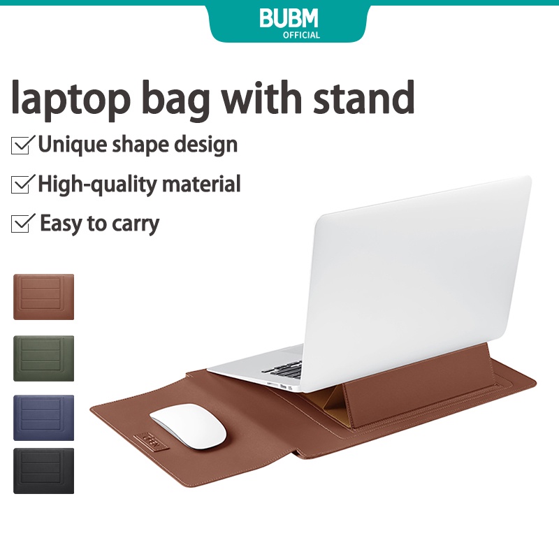 BUBM Laptop Stand Bag Pouch Leather Sleeve Waterproof With Holder Shopee Malaysia