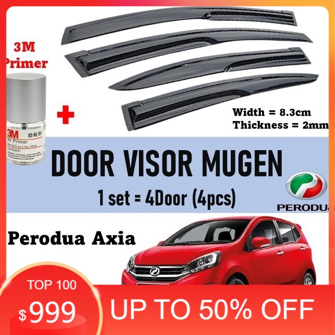 Perodua Axia Door Visor Mugen Style Acrylic Wind Deflector Air Press ...