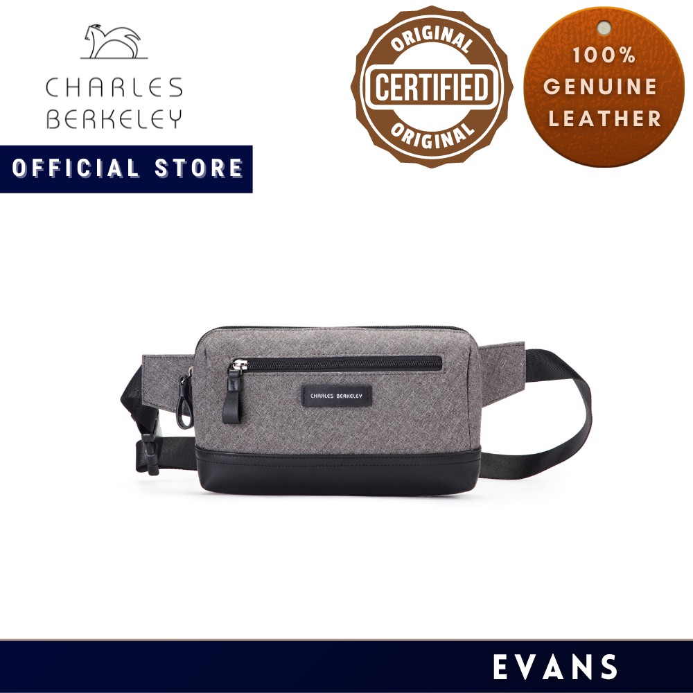 Charles Berkeley EVANS Men s Cross Body Waist Bag Canvas Mix Calf