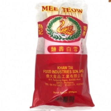 Khaw Tai Angsa Mee Teow 250G 侨大鹅标雪白寿面 白面条 粗面线 (Exp : Sept 2024 ...