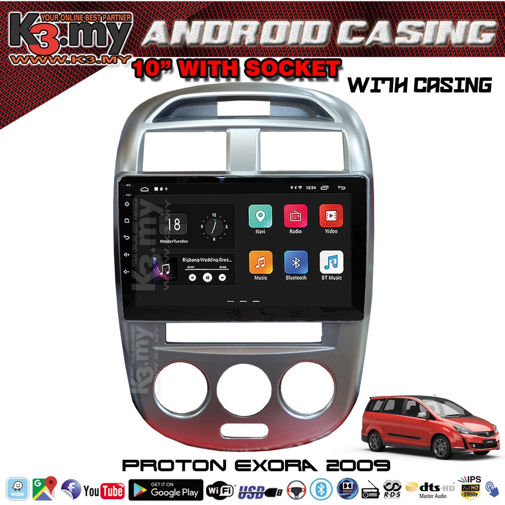 Proton Exora 2009 10'' Android Player Touch Screen GPS Waze + Casing ...