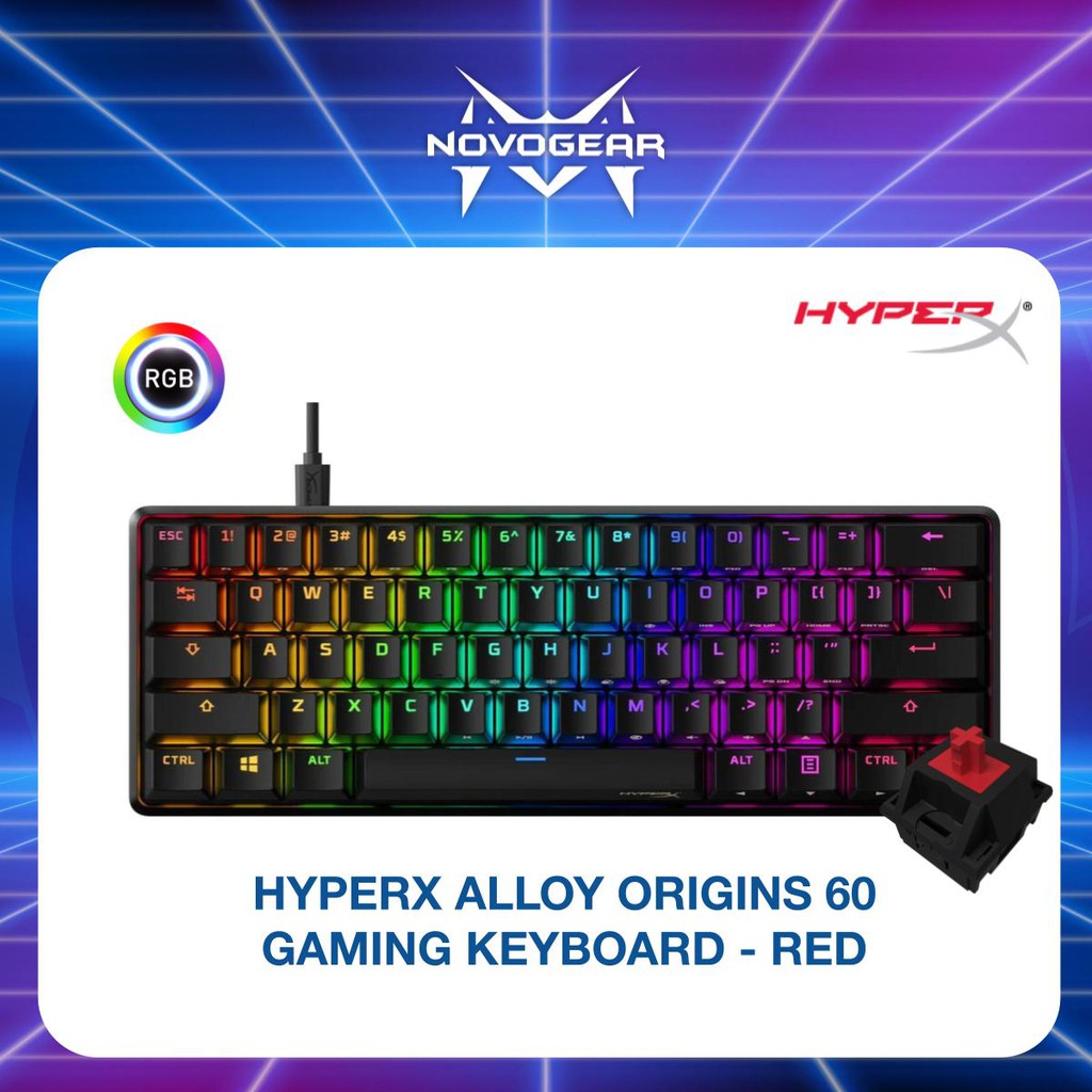 HYPERX ALLOY ORIGINS 60 GAMING KEYBOARD - RED(HKBO1S-RB-US/G) | Shopee  Malaysia