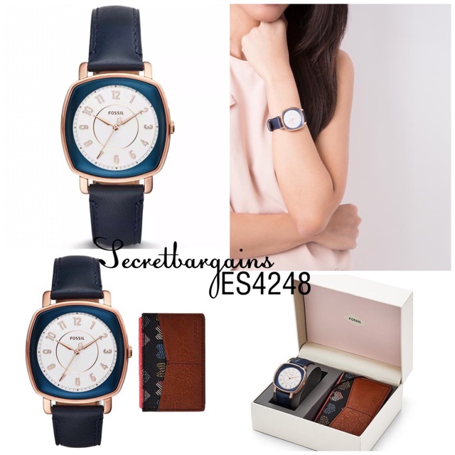 Fossil Idealist Leather Strap Watch Set ES4248 Shopee Malaysia