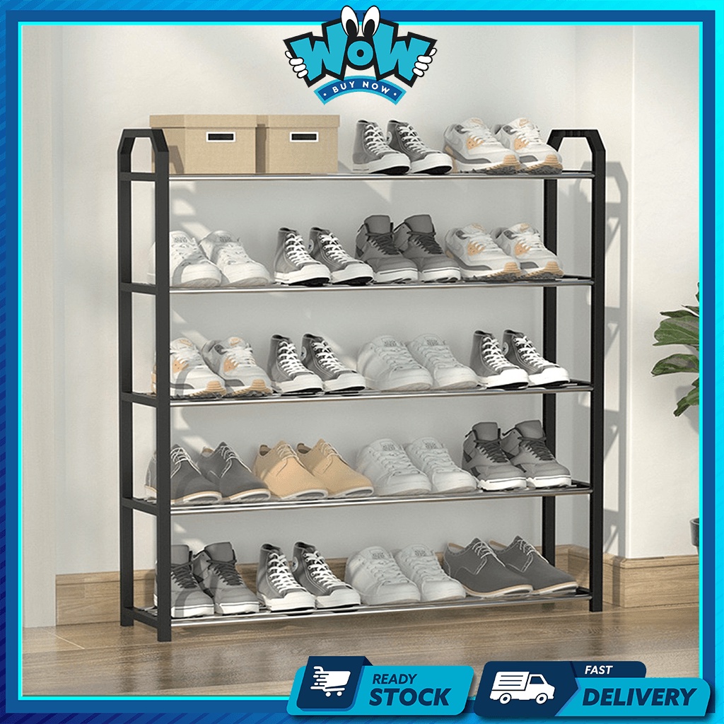 3/4/5 TIERS STAINLESS STEEL SHOES RACK / MULTILAYER SHOES RACK ...
