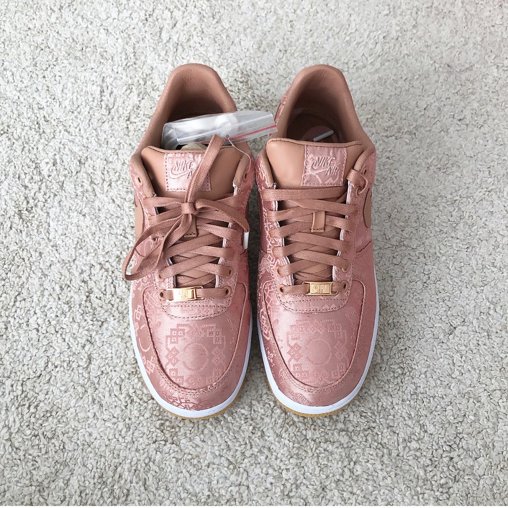 Nike air force 1 x outlet clot rose gold silk