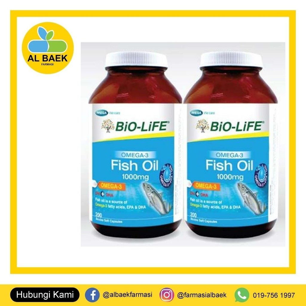 BioLife Omega-3 Fish Oil 1000mg (200's / 2x200's) | Shopee Malaysia