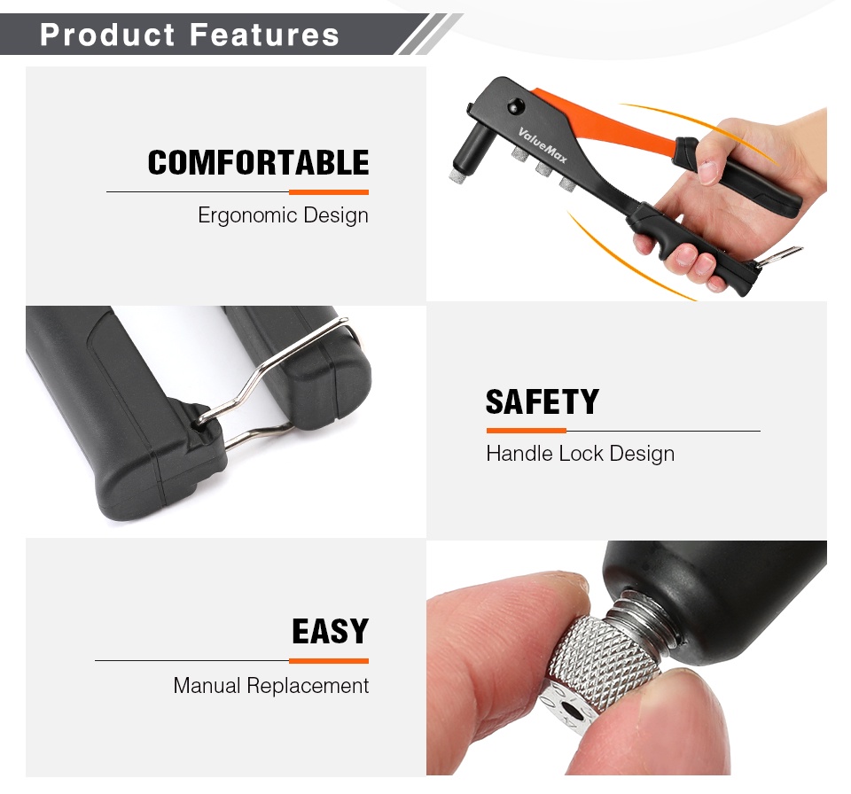 Valuemax 200 Riveter pliers, nut, rivet, rivet pliers with manual shot ...