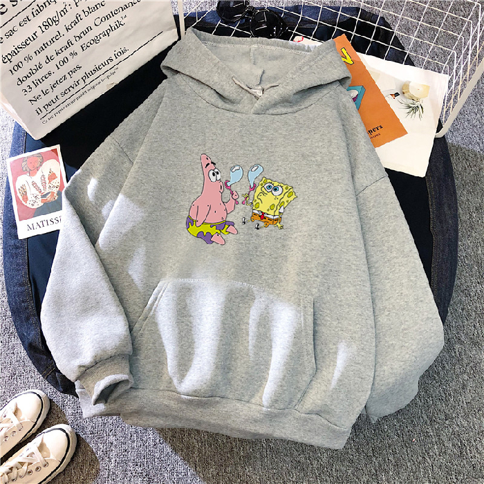 10 Colors Women SpongeBob SquarePants Print Long Sleeve Hoodie Korean Style Casual Pullover Shopee Malaysia