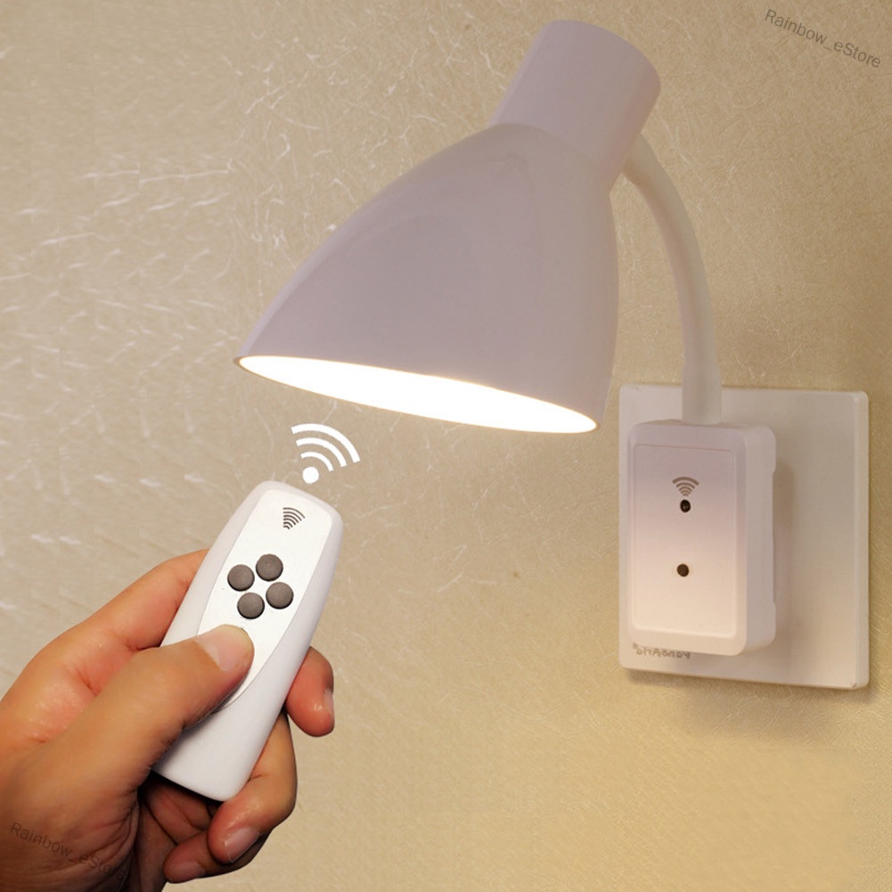 Rainbow_eStore Intelligent Wall LED Light Socket Plug with Remote ...