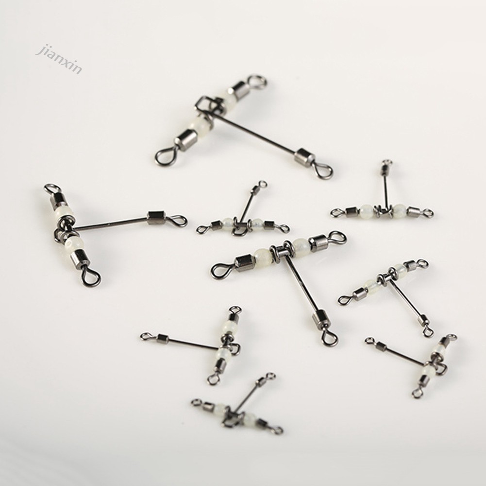 Luminous Bead T-shape Cross-line Swivels Rolling Fishing