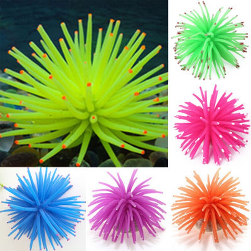 1pc 7cm 10cm Soft Silicone Aquarium Sea Urchin Decoration Underwater
