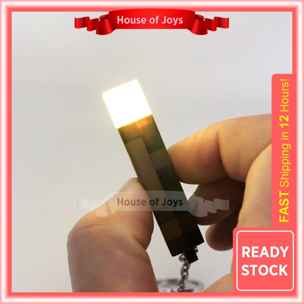 [Ready Stock] Minecraft Torch Keychain Mini torch light Shopee Malaysia