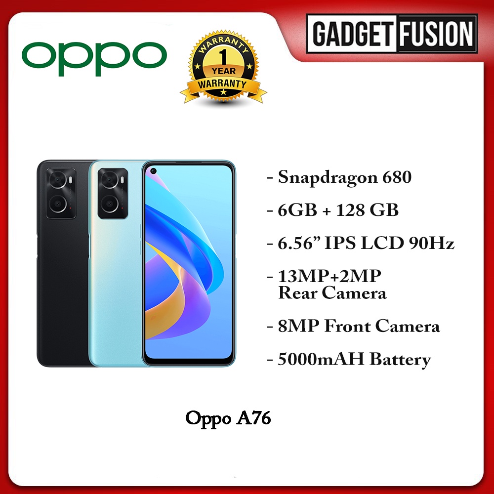 OPPO A76 CPH2375 6GB/128GB GLOWING BLACK | Shopee Malaysia