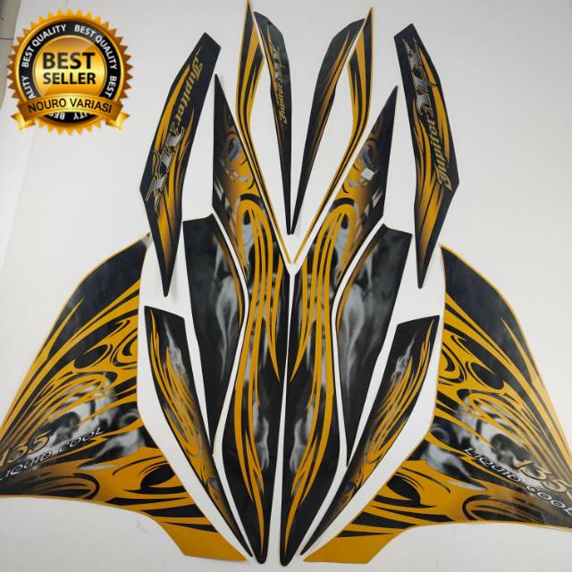 Yamaha Jupiter mx new 135 2011 Motorcycle striping Sticker gold list
