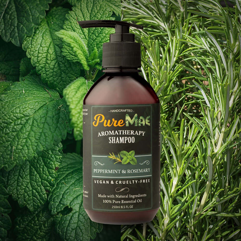 PureMAE Peppermint & Rosemary Shampoo for Dandruff, Itchy Scalp, Dry
