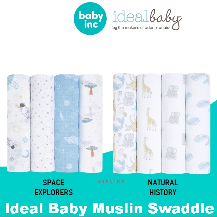 Aden Anais Ideal Baby Muslin Swaddle / Essentials Cotton Muslin Swaddle 3 Pack / 4Pack