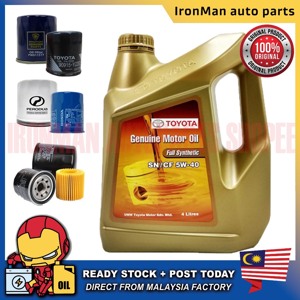 Original Toyota Fully Synthetic SN/CF 5W40 Genuine Engine oil 5W40
