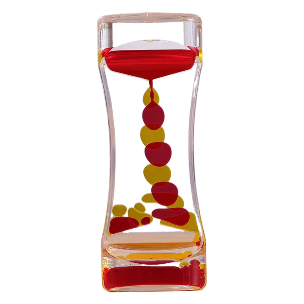 Double Colors Oil Hourglass Liquid Floating Motion Bubbles Timer Desk ...