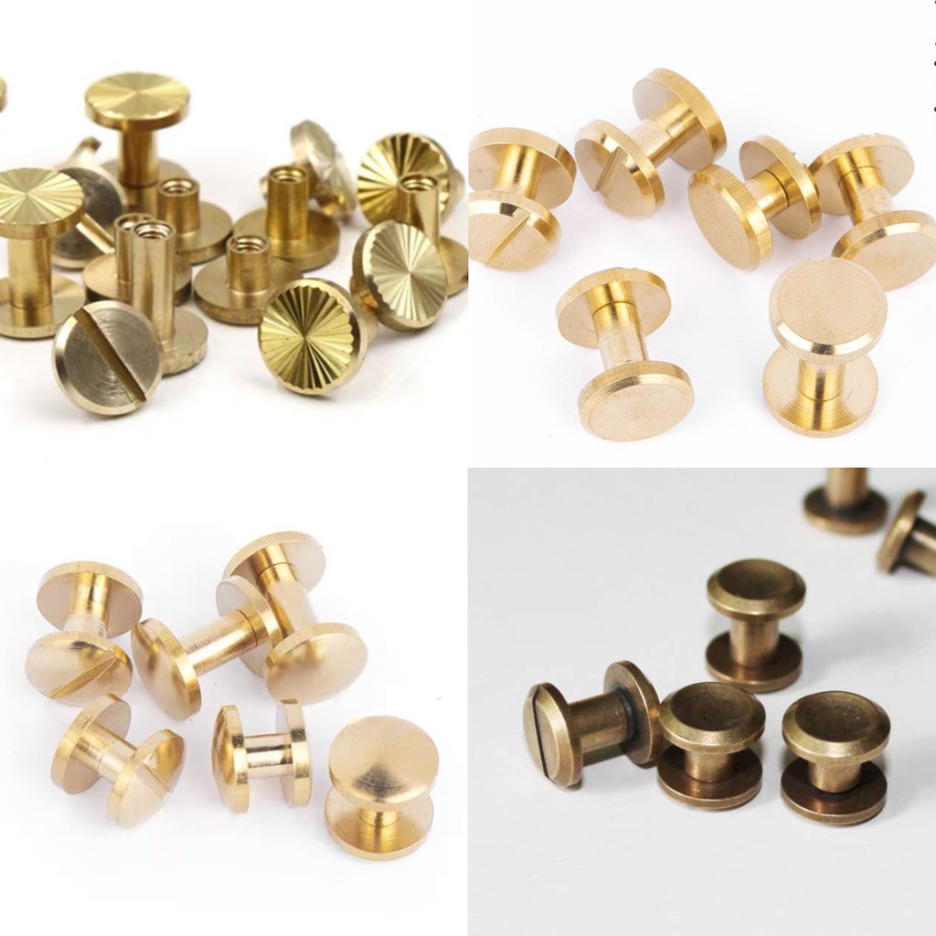 1pc Solid Brass Belt Rivet Chicago Screw [ CKFOO ] | Shopee Malaysia
