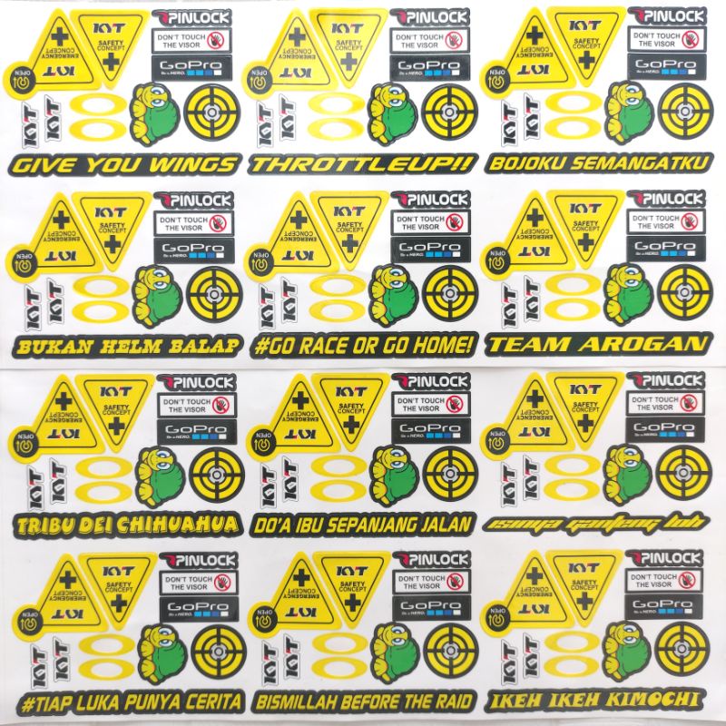 KYT helmet visor sticker set Sticker Helmet | Shopee Malaysia