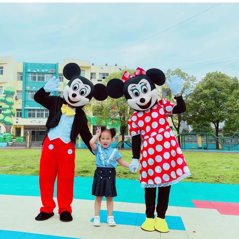 Mickey and Minnie Mouse Mascot Costume Cartoon Character Halloween ...
