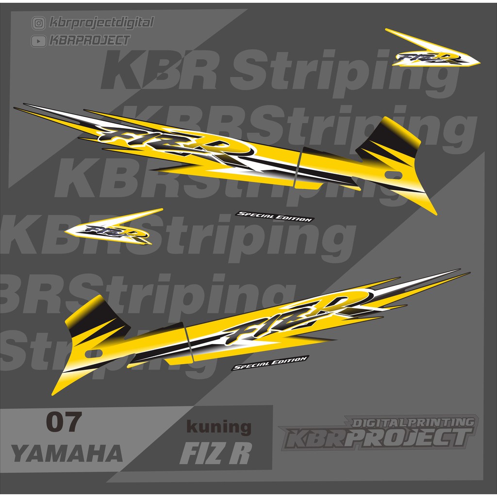 MOTORCYCLE STICKERS fiz r striping list yamaha fizr duo tone 07 Racing ...