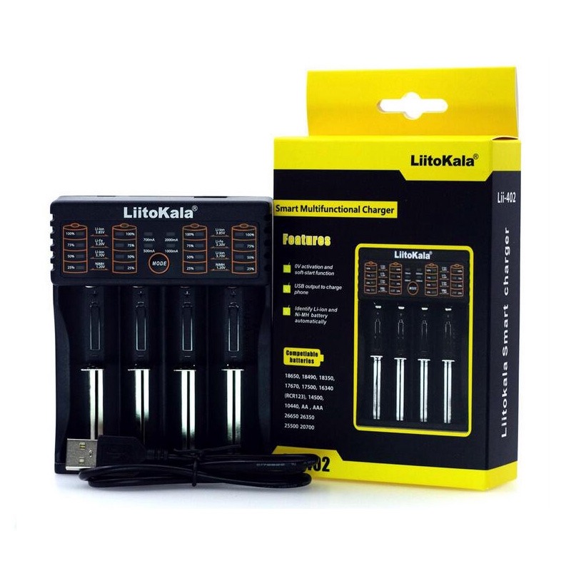 Juroupi Juroupi Lii-402 Smart Battery 1.2V 3.7V 3.2V .85V AA/AAA For 18490 18350 17670 17500 16340 14500 10440 Batteries