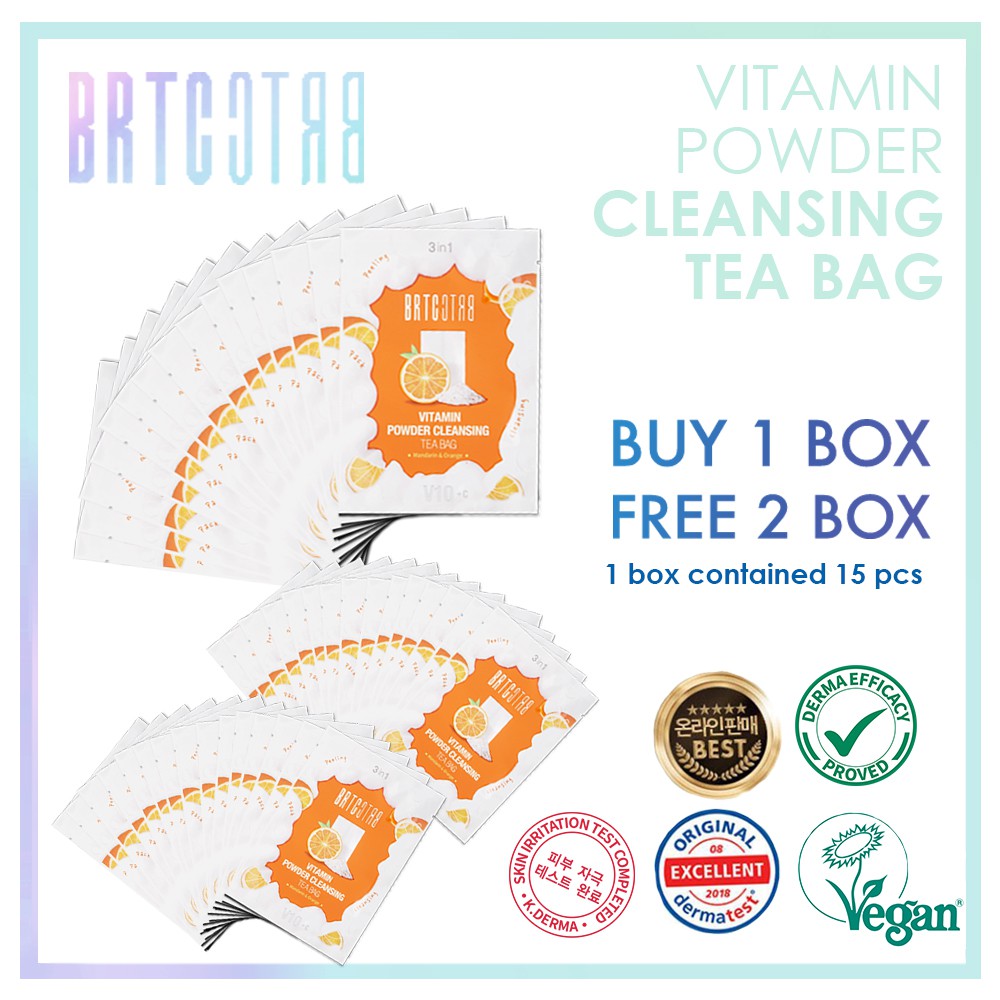 BRTC V10 Vitamin Powder Cleansing Tea Bag 1.5g Special Bundle | Shopee ...