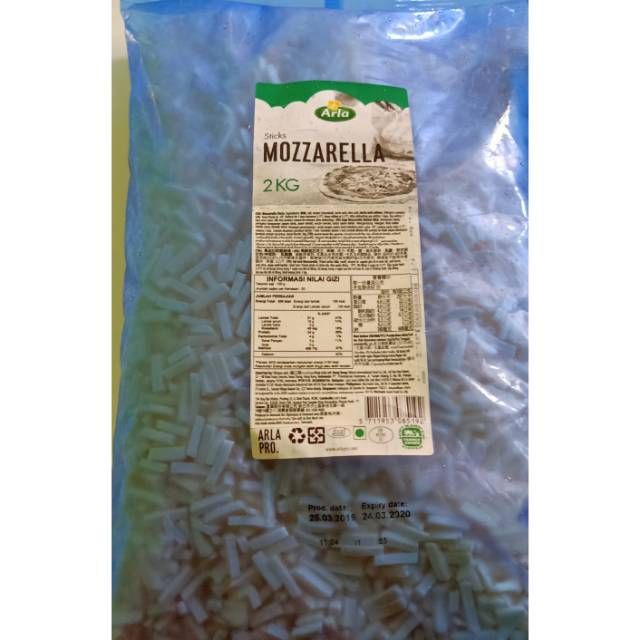 Floridia Premium Mozzarella Cheese Block Shredded 2Kg FROZEN HALAL Arla