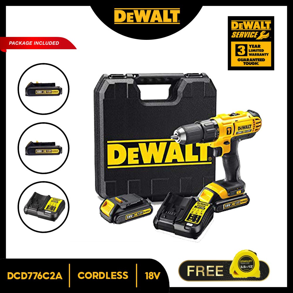 DEWALT DCD776C2A Cordless Hammer Drill With 109 PCS Accessories