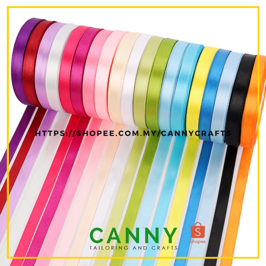 25 Yards Satin Ribbon Width 10mm / Reben Kain 10mm Lebar [KOD 80811049 ...