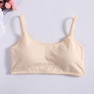 Young Girls Solid Soft Cotton Bra Puberty Teenage Breathable Underwear Kid  Cloth