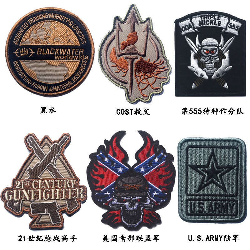 BLACK WATER WORLD WIDE Military Army Tactical Morale Embroidery Patches For Clothes  Clothing Emblem App