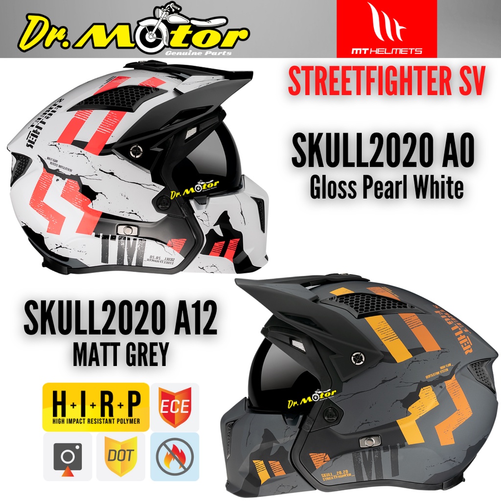 MT HELMETS STREETFIGHTER SV AUTHENTIC SKULL 2020 A14 MATT ORANGE