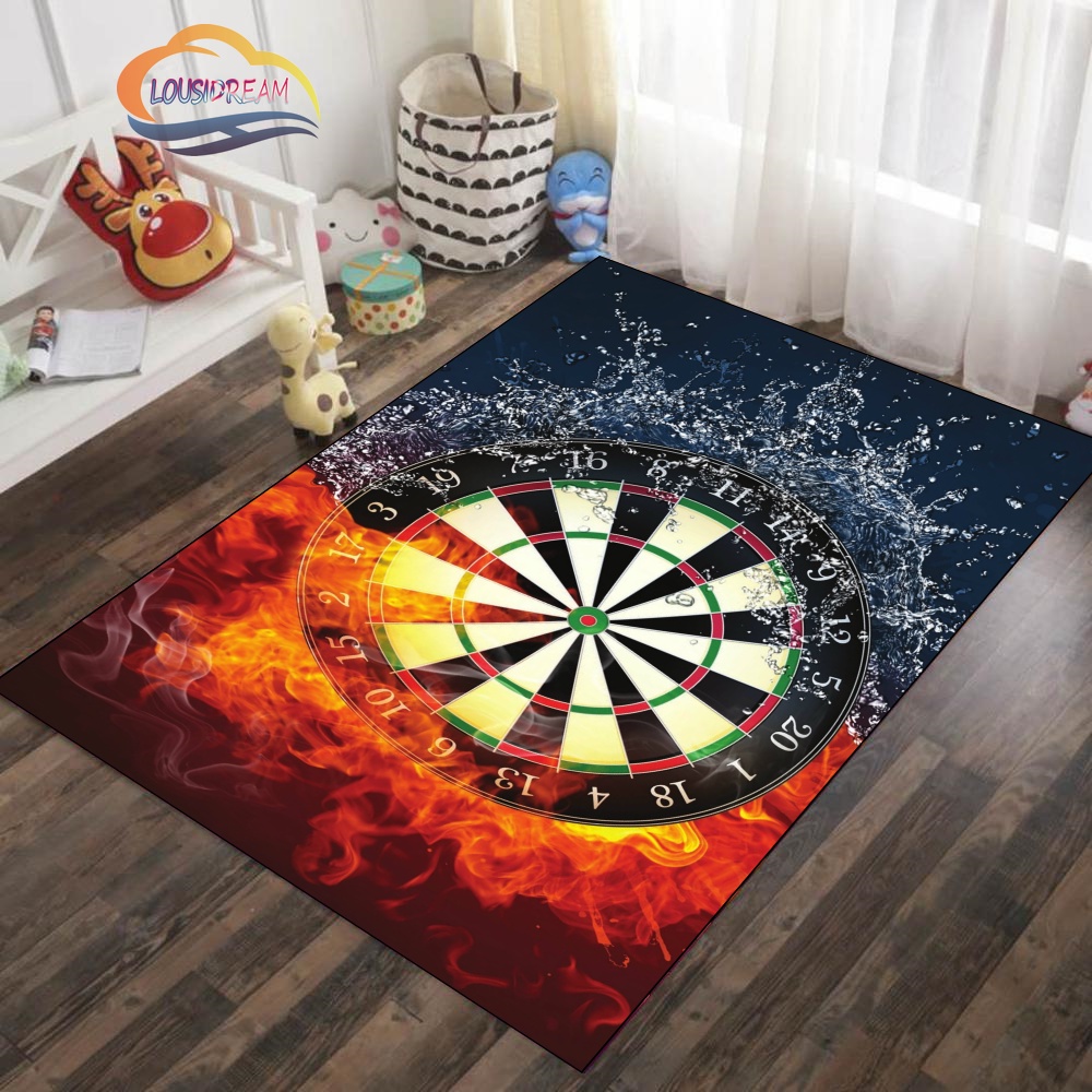 Ice and Fire Darts Pattern Carpet Fashion Darts Soft Mat Gifts for