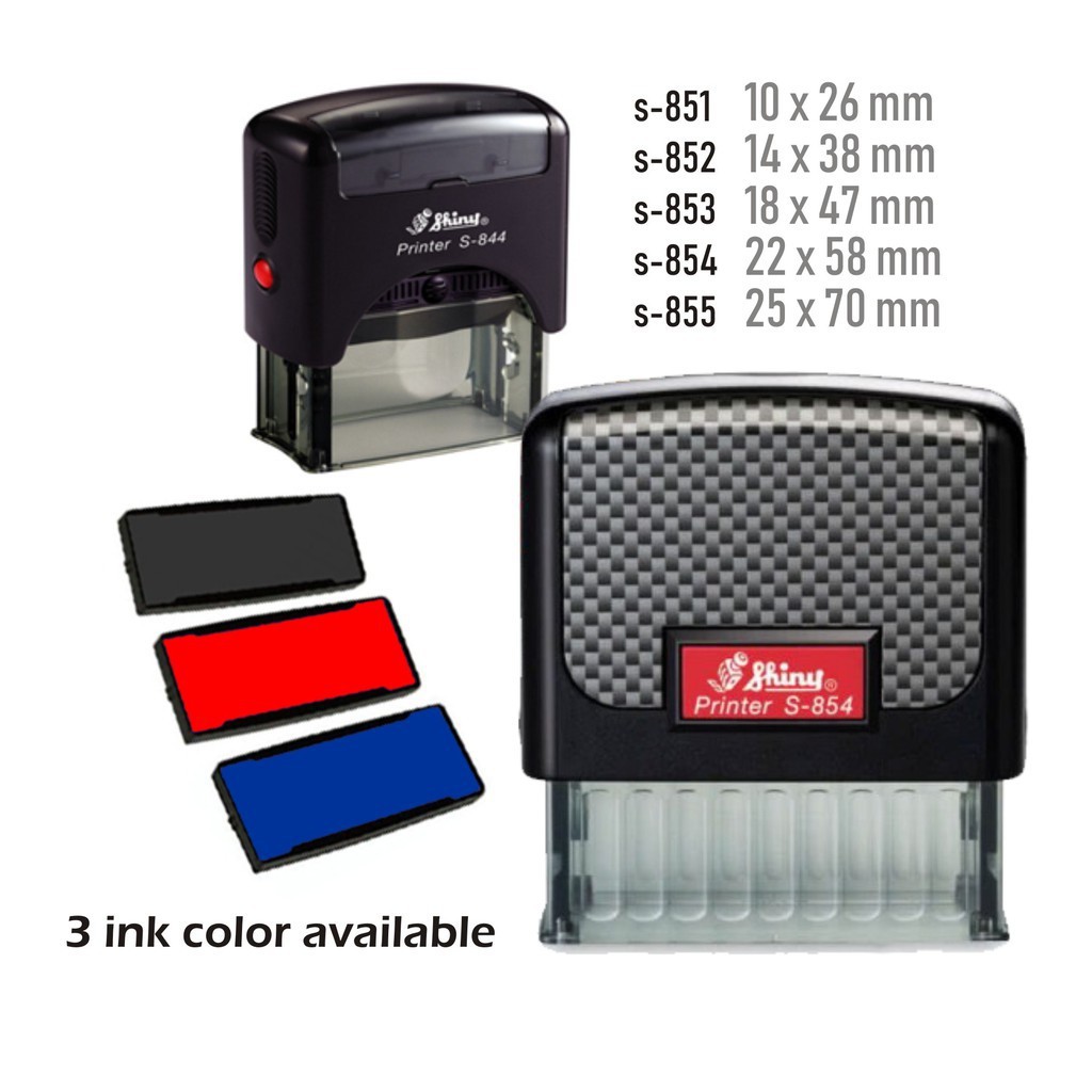 Shiny Self Inking Rubber Stamp and Refill Ink Pad S851 S852 S853