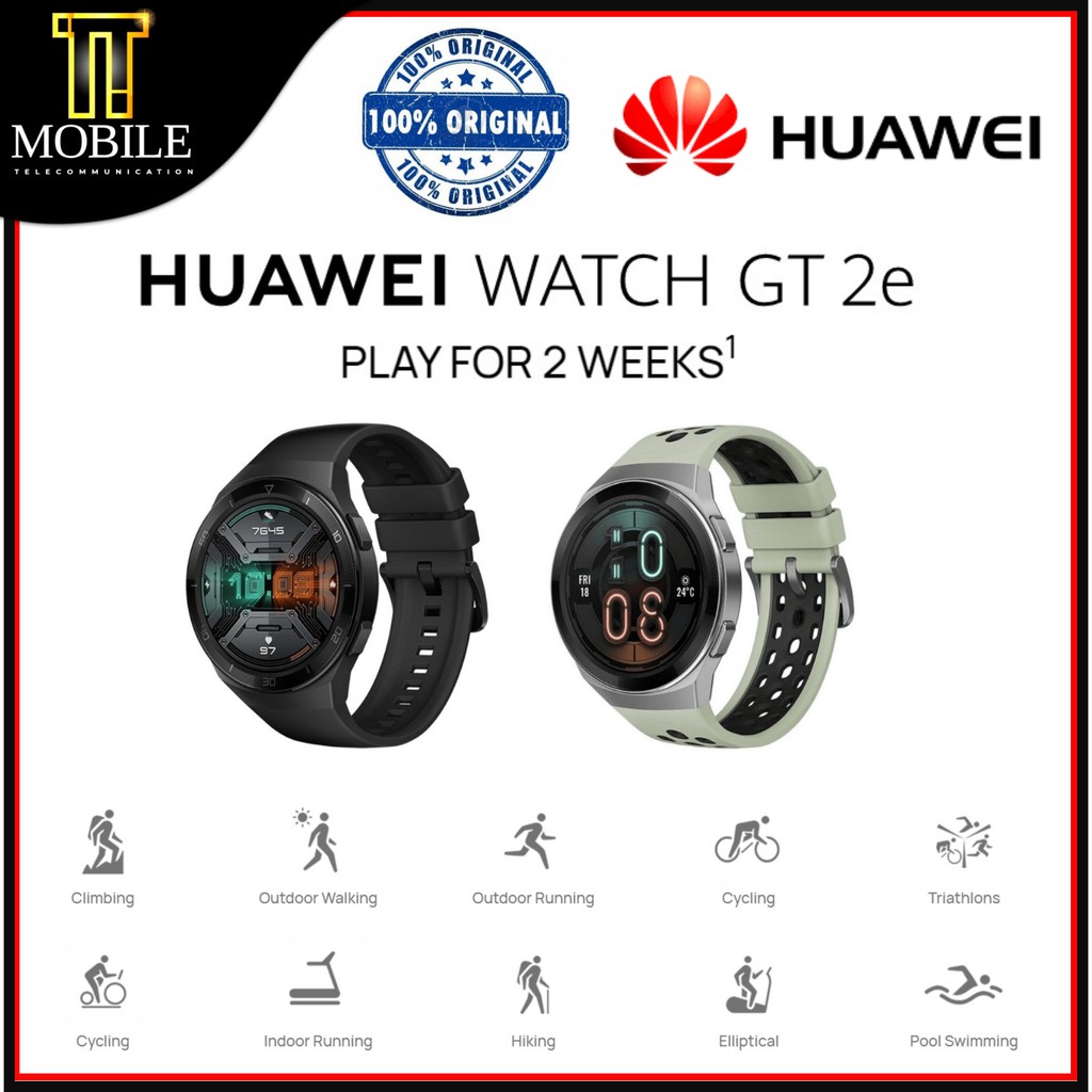 Huawei Watch GT2e Graphite Black Mint Green 1 Year Warranty by