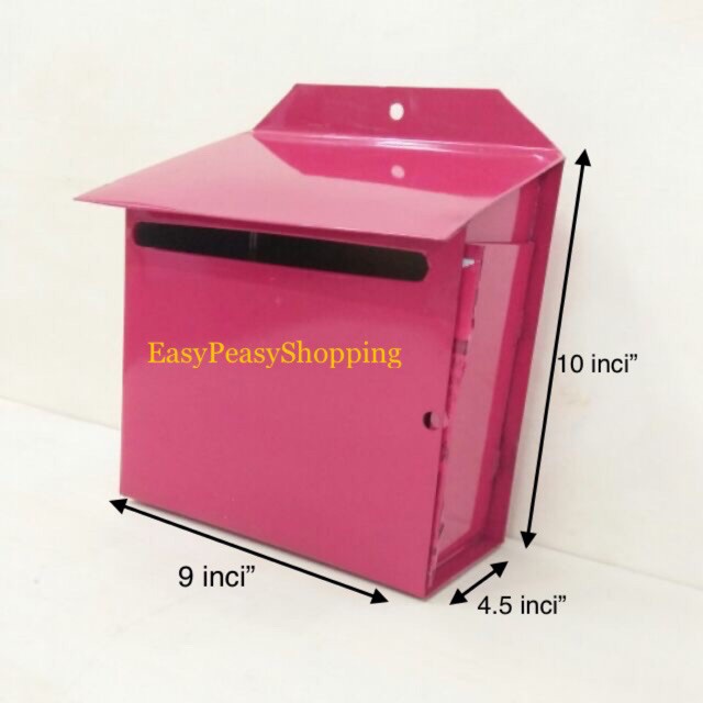 Iron Post Letter Box / Peti Surat Besi RED (READY STOCK) Shopee